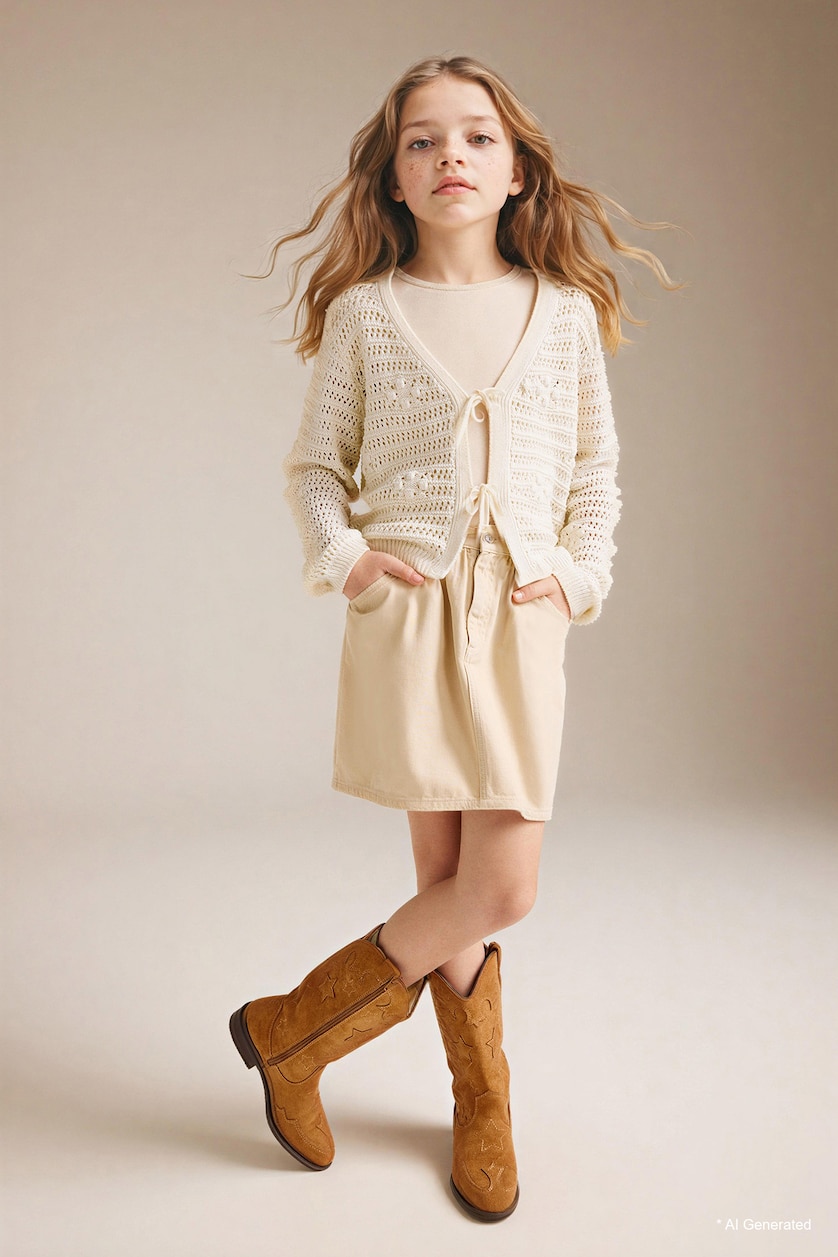 Girls & Teens Stone Girl Cotton Regular Fit Skirt