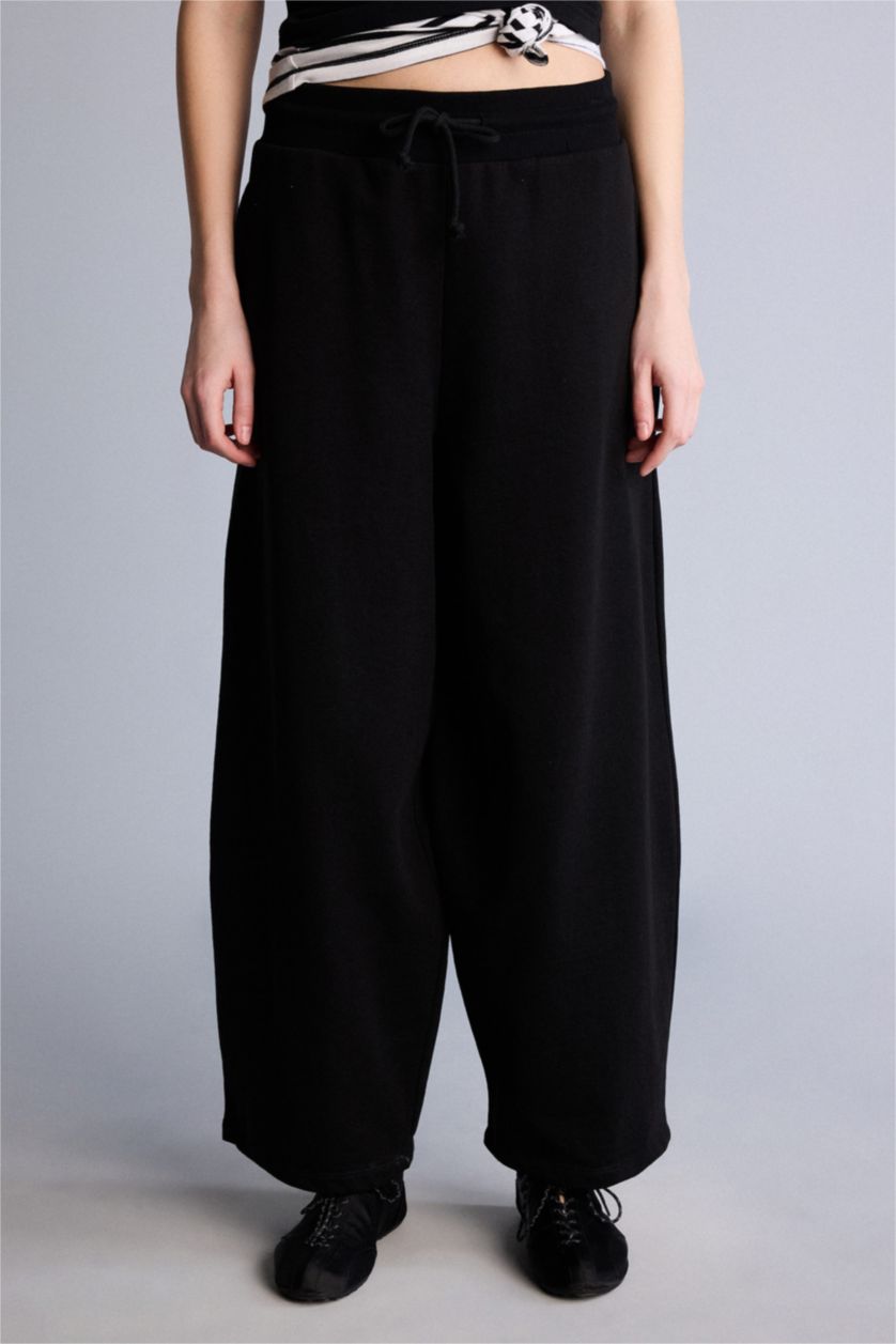Kadın Siyah Balloon Fıt Pantolon