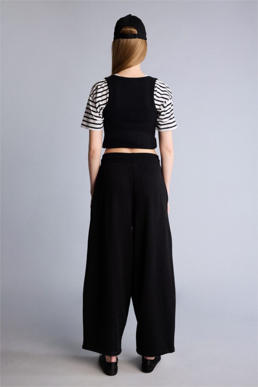 Kadın Siyah Balloon Fıt Pantolon