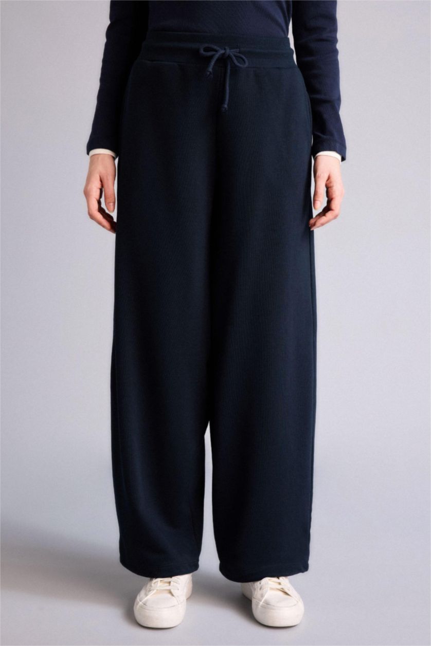 WOMAN NAVY Balloon Fit Wide Leg Sweatpants