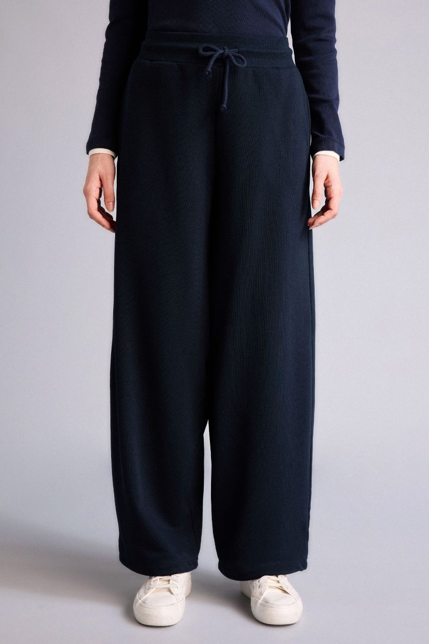 WOMAN NAVY Balloon Fit Wide Leg Sweatpants