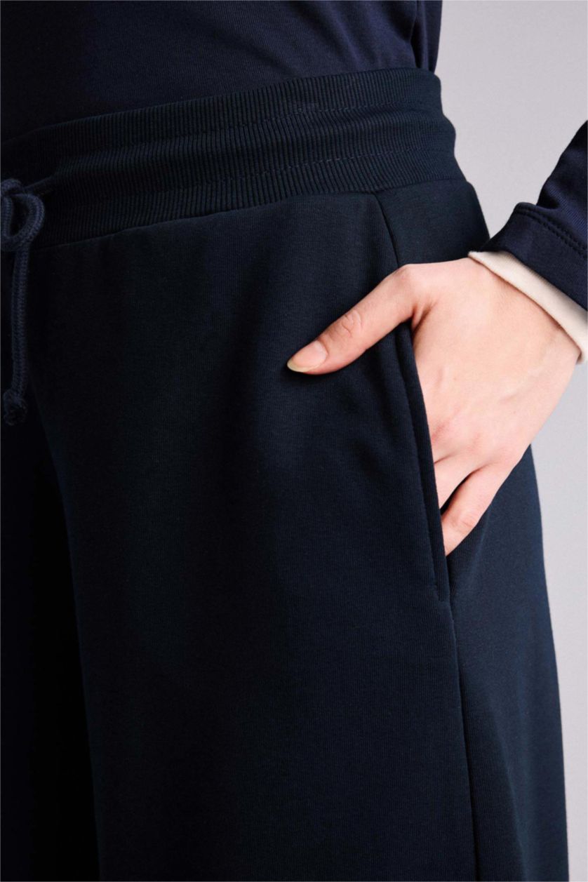 WOMAN NAVY Balloon Fit Wide Leg Sweatpants