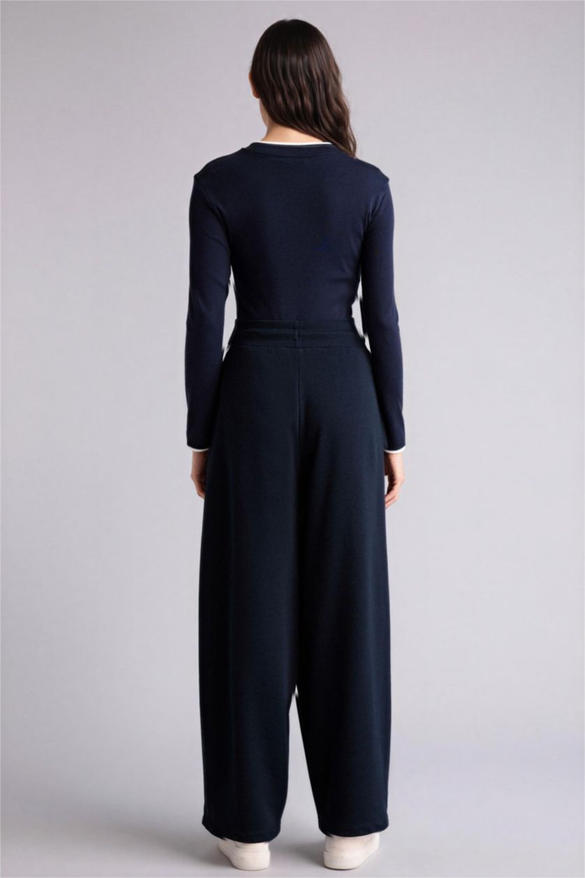 WOMAN NAVY Balloon Fit Wide Leg Sweatpants