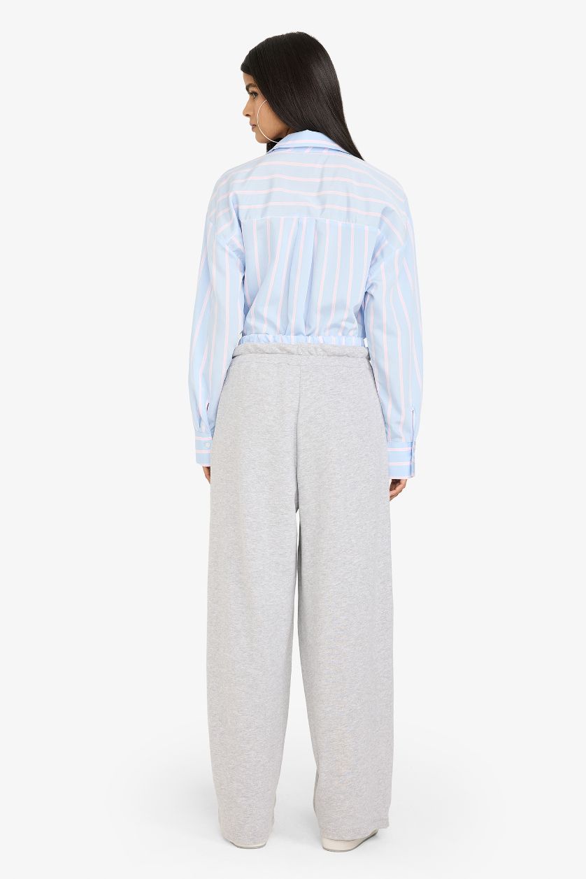 WOMAN Grey Melange Baggy Fit Trousers