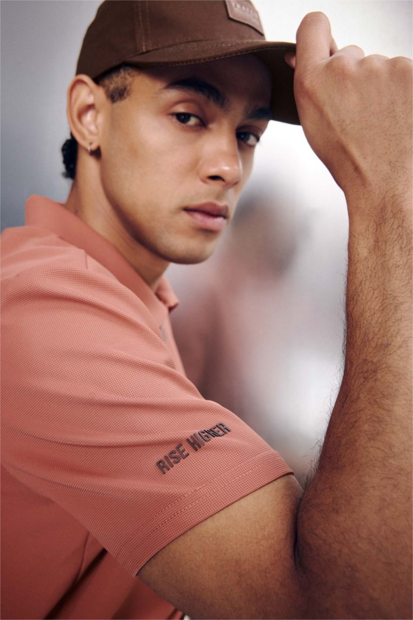 MAN Light Brown Standard Fit Short Sleeve Polo T-Shirt