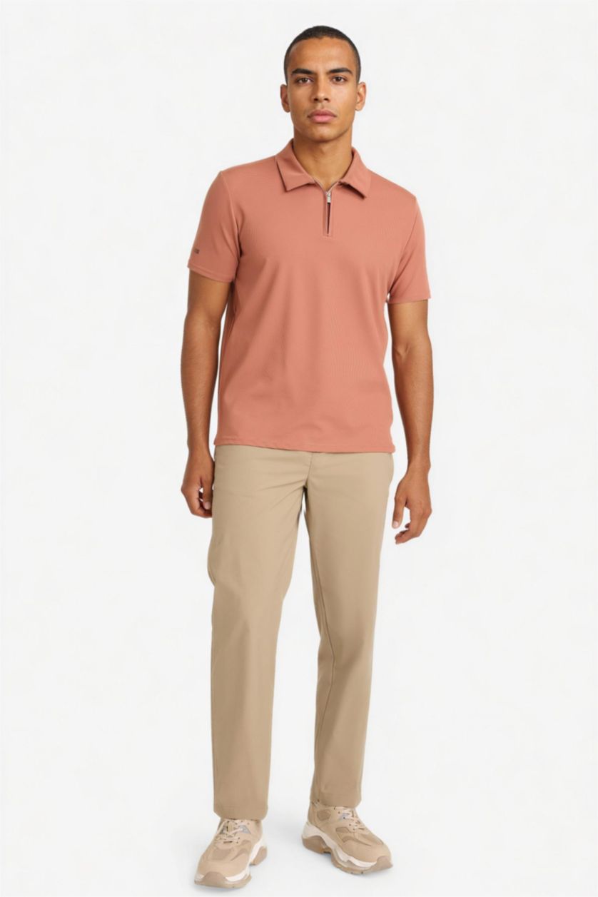 MAN Light Brown Standard Fit Short Sleeve Polo T-Shirt