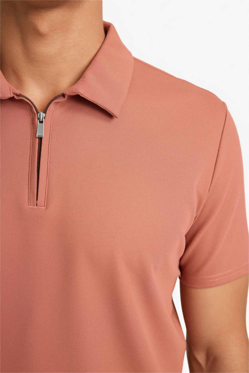 MAN Light Brown Standard Fit Short Sleeve Polo T-Shirt