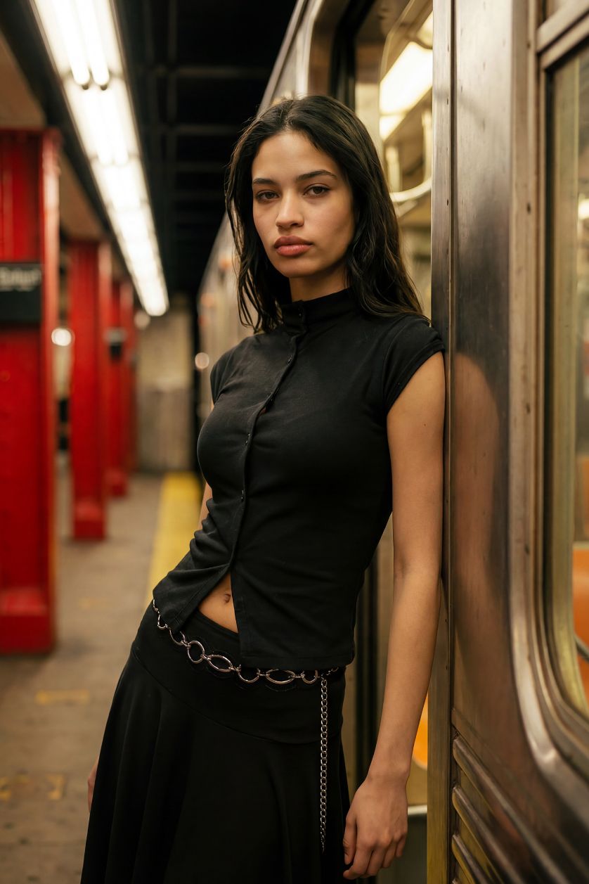 نساء أنثرا تيشيرت قصة ضيقة بأزرار