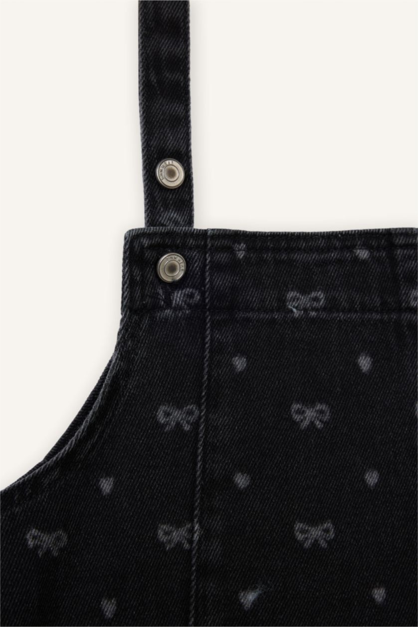 Kız Bebek Antrasit Kolsuz Jean Elbise Kız Bebek