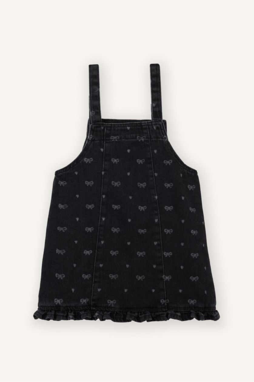 Kız Bebek Antrasit Kolsuz Jean Elbise Kız Bebek