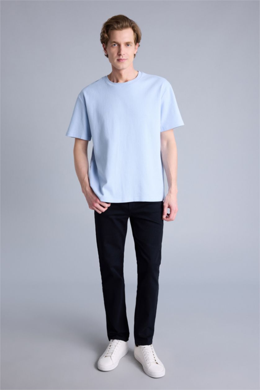 Erkek Açık Mavi Regular Fıt Kısa Kollu Tişört