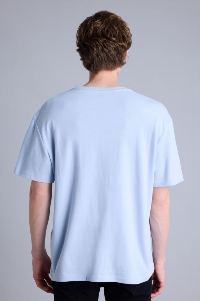 Erkek Açık Mavi Regular Fıt Kısa Kollu Tişört