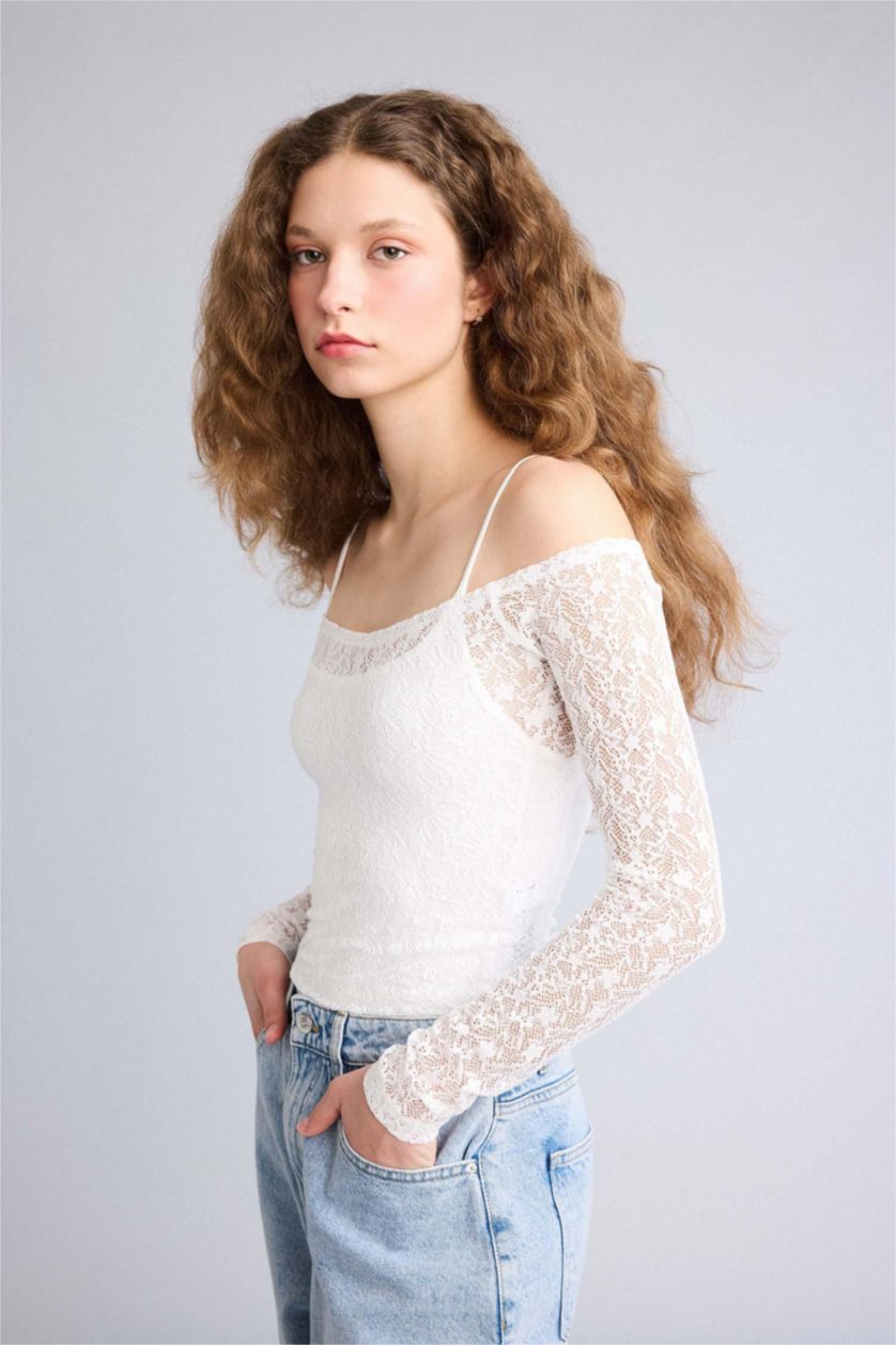 Әйелдерге АҚ Fitted иығы ашық шілтерлі футболка