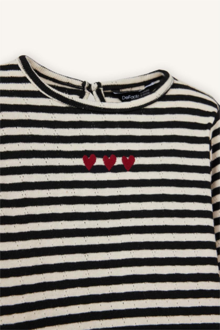 طفلة صغيرة أسود تيشيرت بيبي بناتي ردن طويل قصة عادية بياخة مستديرة