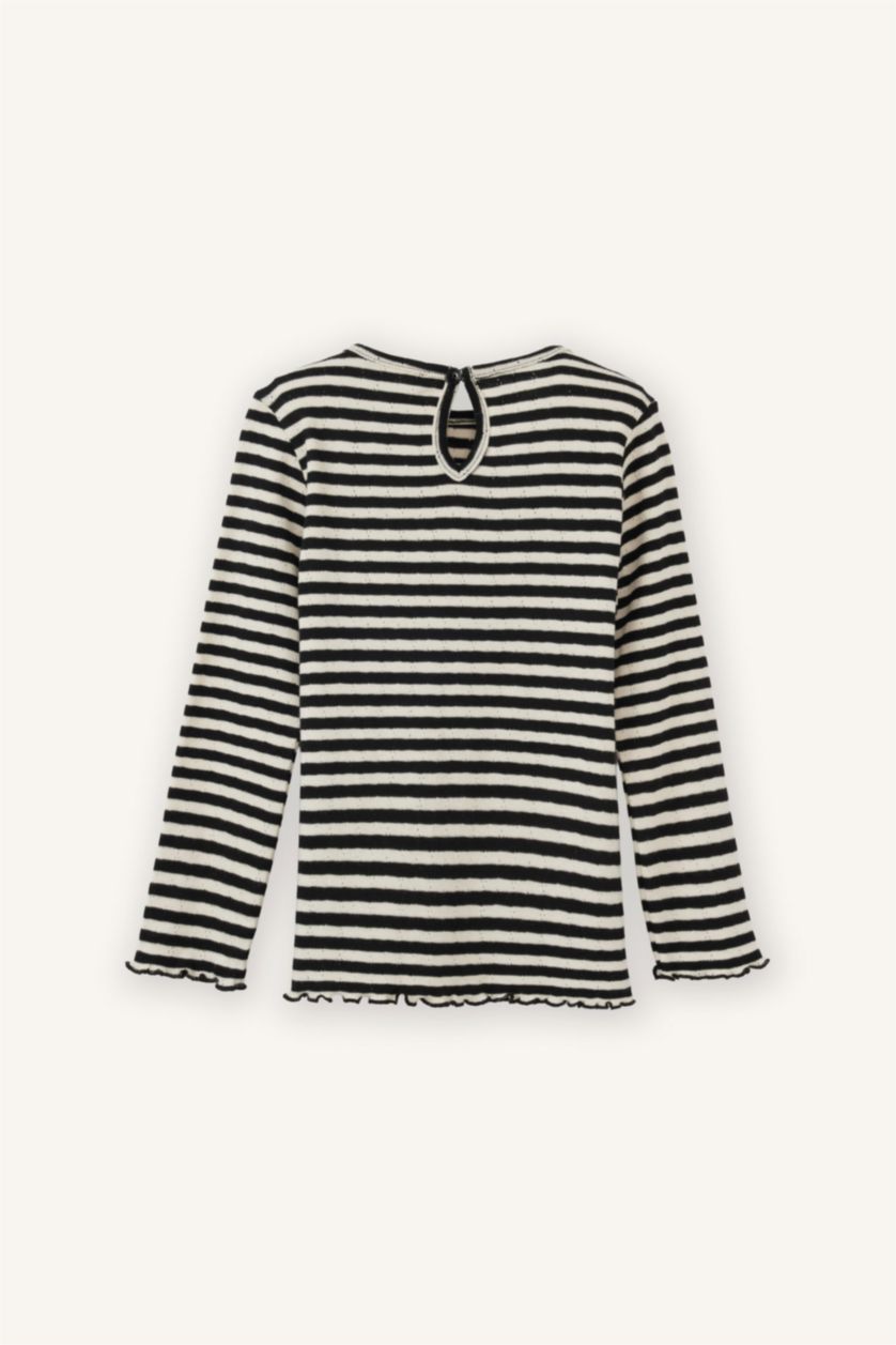 طفلة صغيرة أسود تيشيرت بيبي بناتي ردن طويل قصة عادية بياخة مستديرة