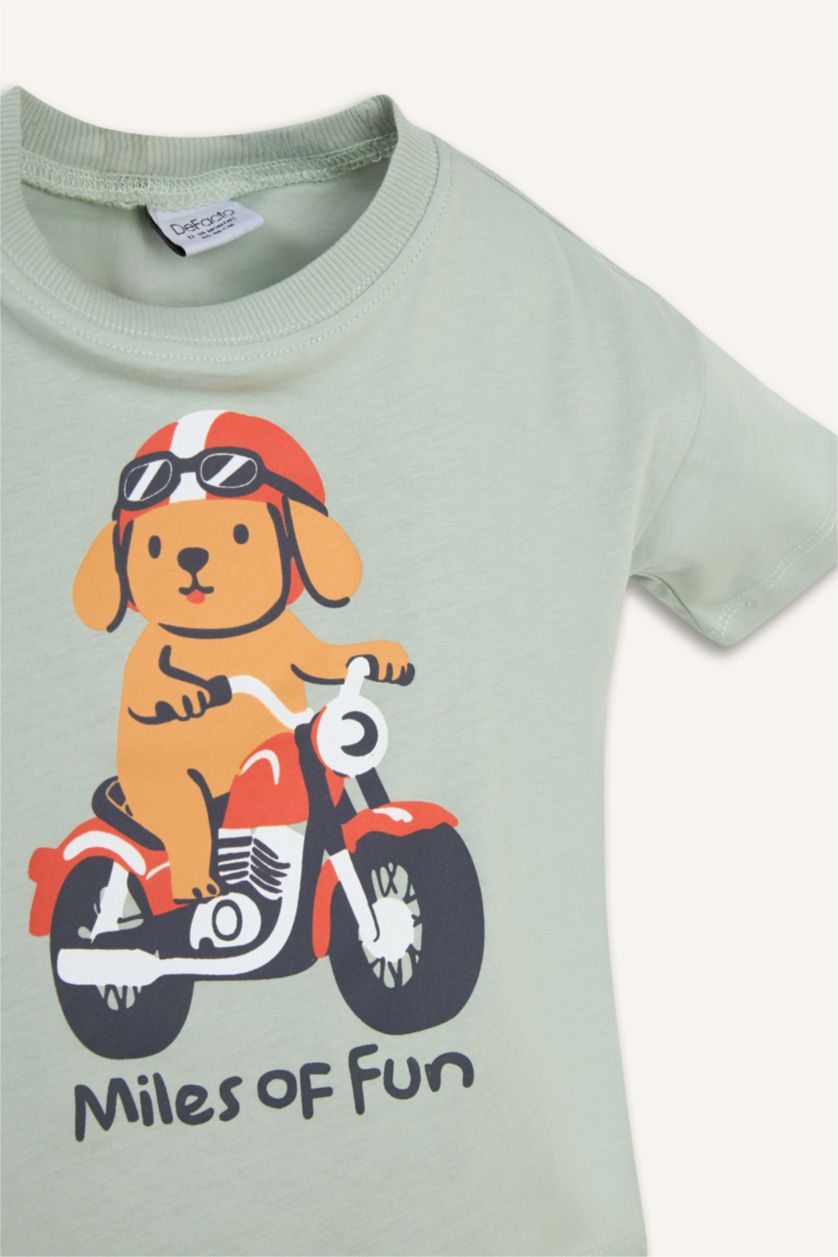 Erkek Bebek Mint Baskılı 2'li Erkek Bebek Takım