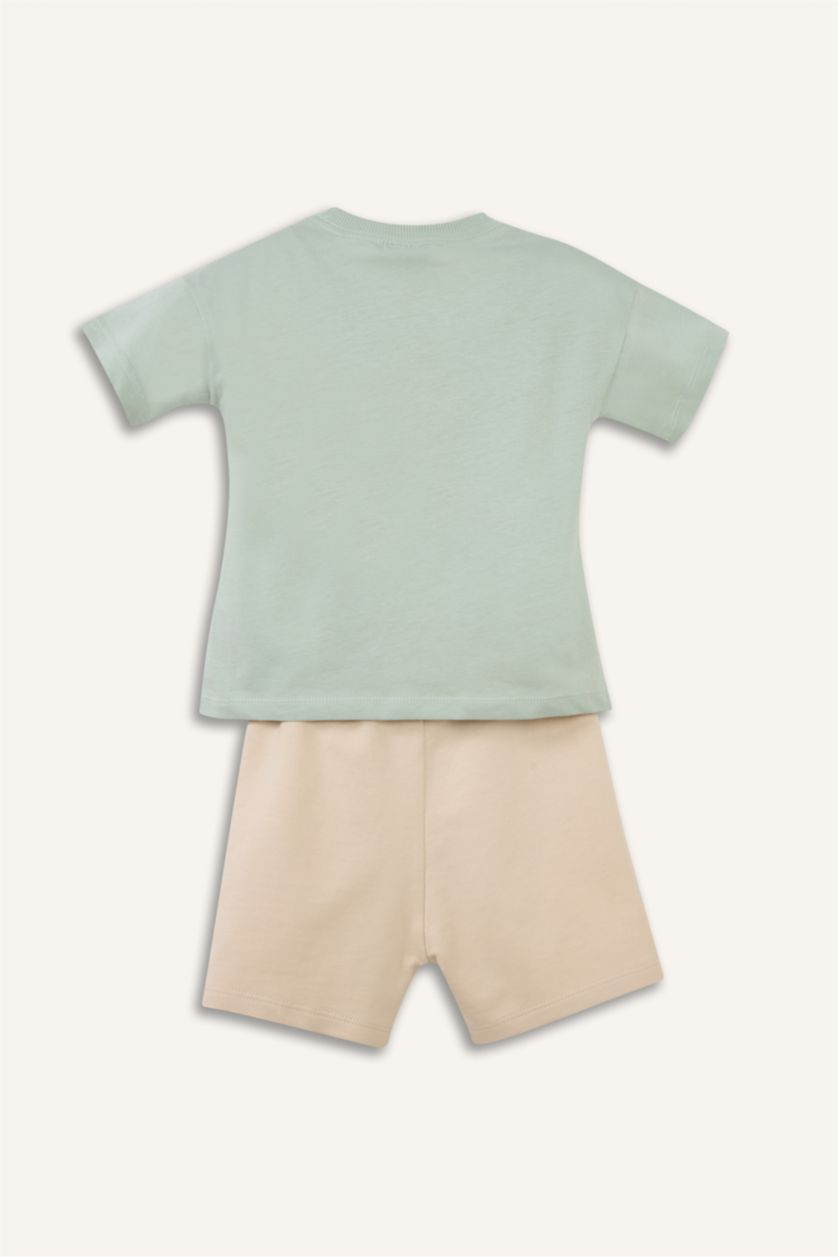 Erkek Bebek Mint Baskılı 2'li Erkek Bebek Takım