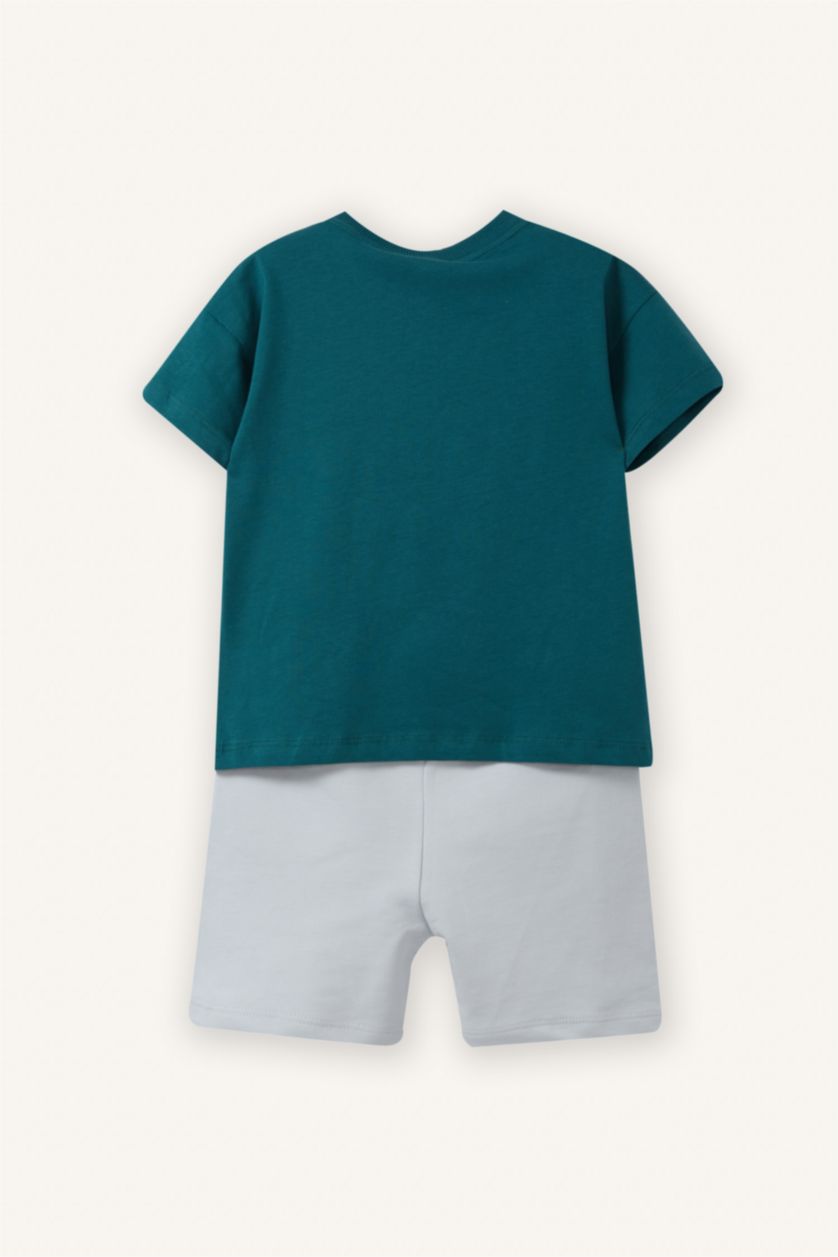 Erkek Bebek Yeşil Hayvan Desenli 2'li Takım Erkek Bebek