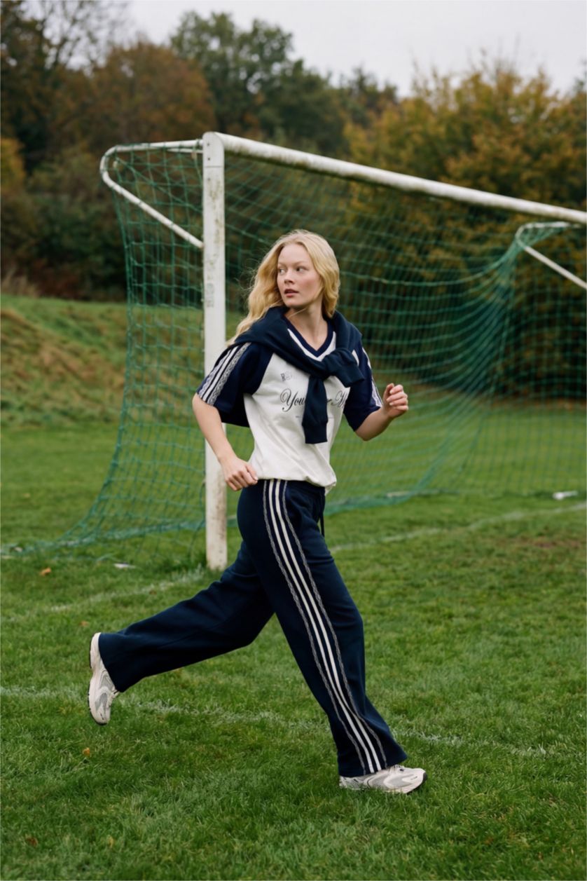 نساء كحلي سروال رياضي واسع