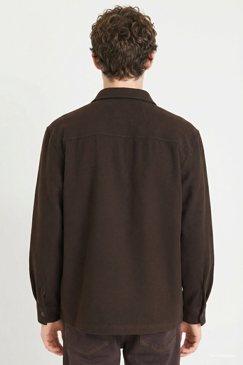 MAN Dark Brown Regular Fit Flannel Shirt