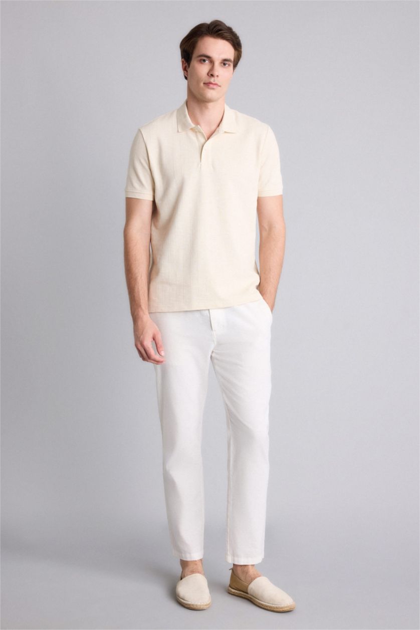 Erkek Taş Regular Fit Kısa Kollu Polo Tişört
