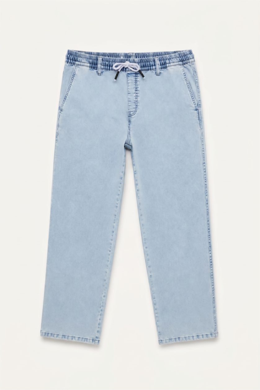 MAN Light Blue Wide Leg Trousers