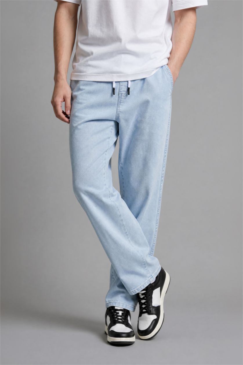 رجال أزرق فاتح Wide Leg Wide Leg Jeans