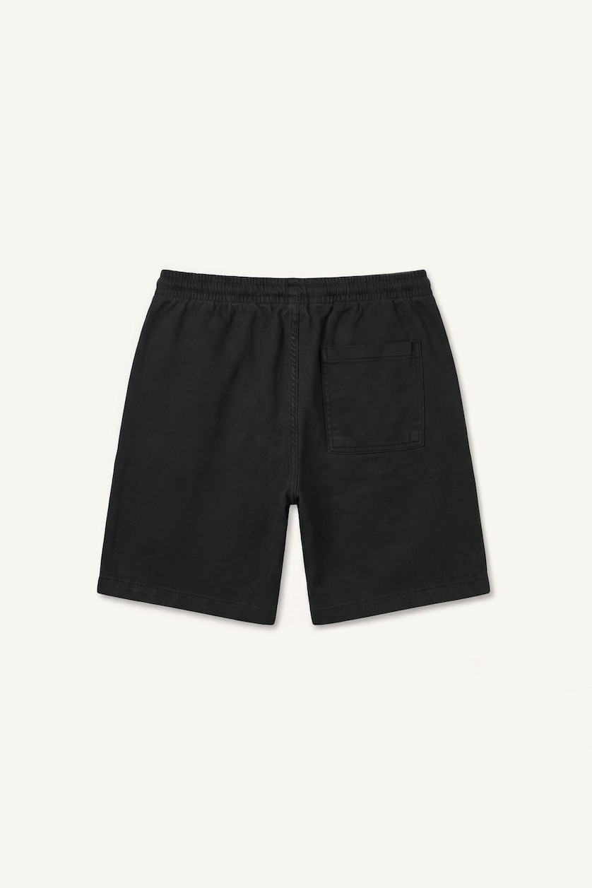Men Black 100% Cotton Relax Fit Elastic Waist Shorts