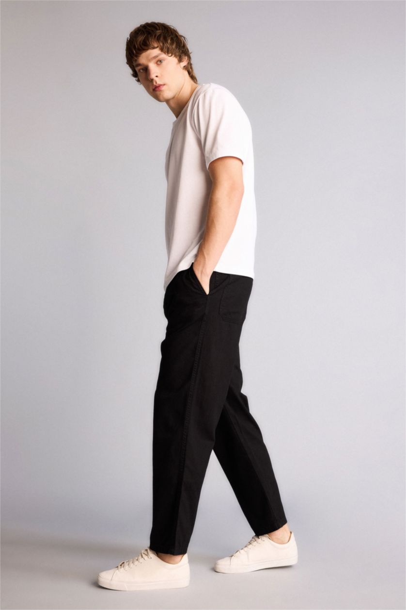 Мужчины Черный Wide Leg Trousers