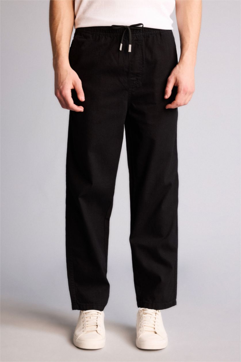 Мужчины Черный Wide Leg Trousers