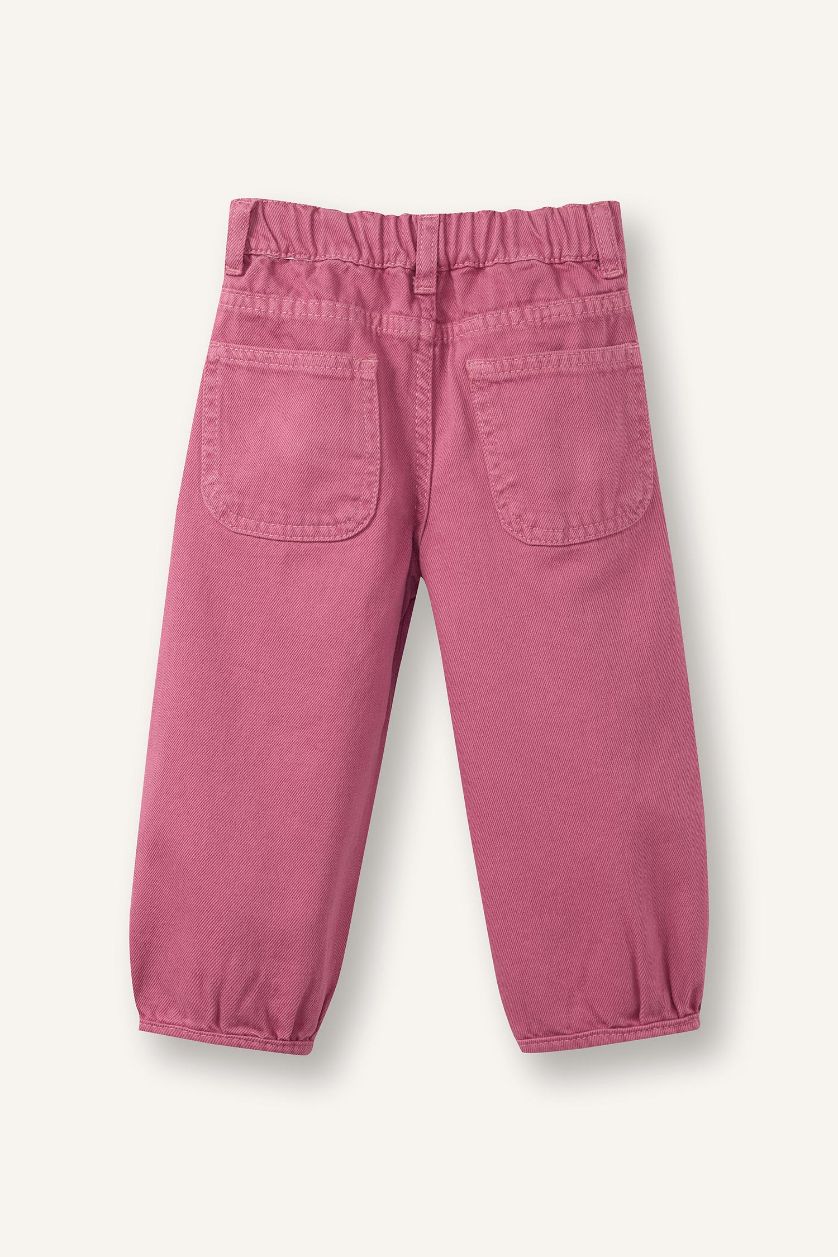Малыши девочки Розовый Брюки стандартного кроя с эластичным поясом для малышей девочек