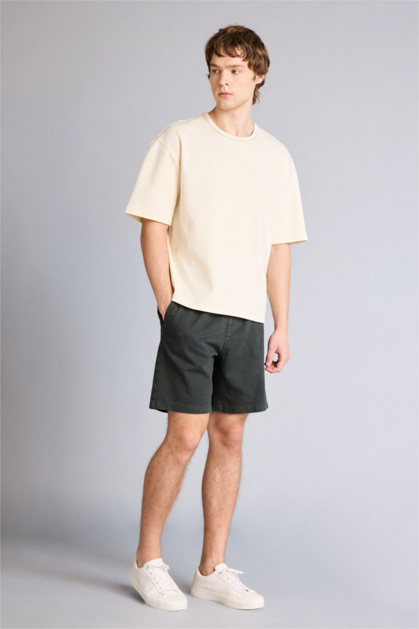 Мужчины Антрацит Шорты-бермуды из 100% хлопка