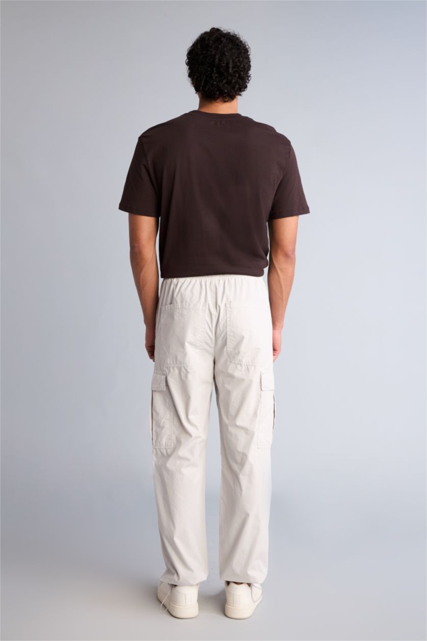 Erkek Açık Gri Baggy Kargo Cepli Pantolon