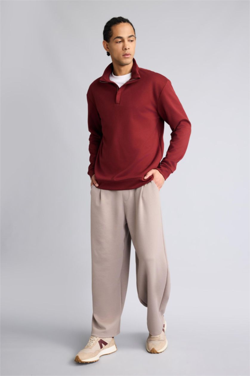 Man Bordeaux Standard Fit Sweatshirt