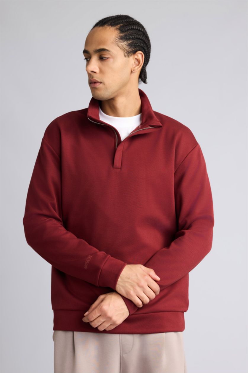 Man Bordeaux Standard Fit Sweatshirt