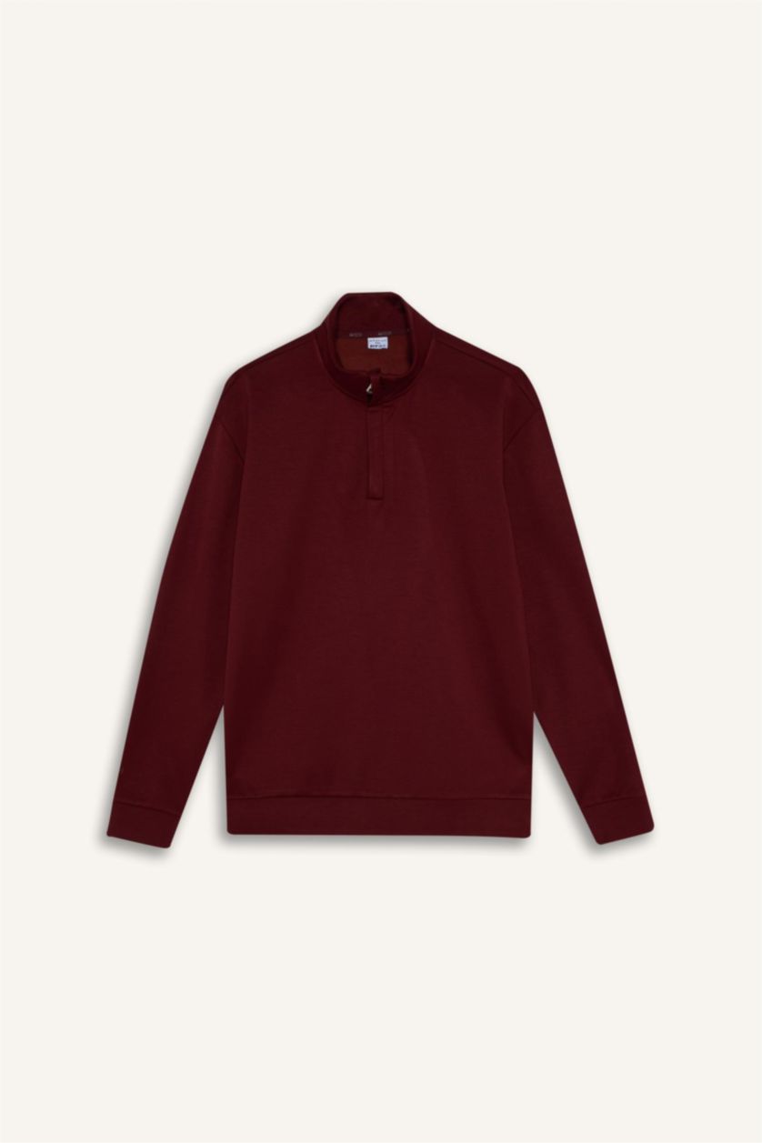 Man Bordeaux Standard Fit Sweatshirt