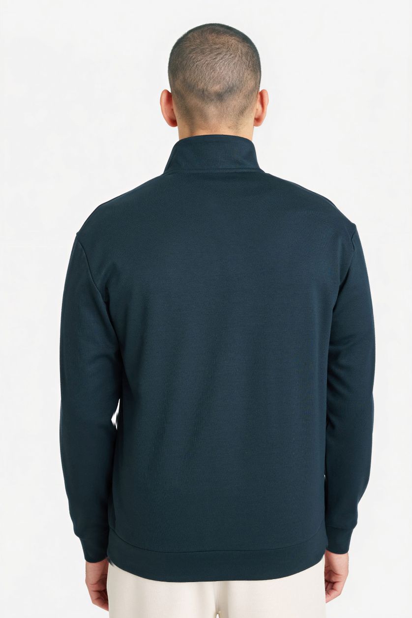 رجال كحلي فاتح سويت شيرت قصة عادية