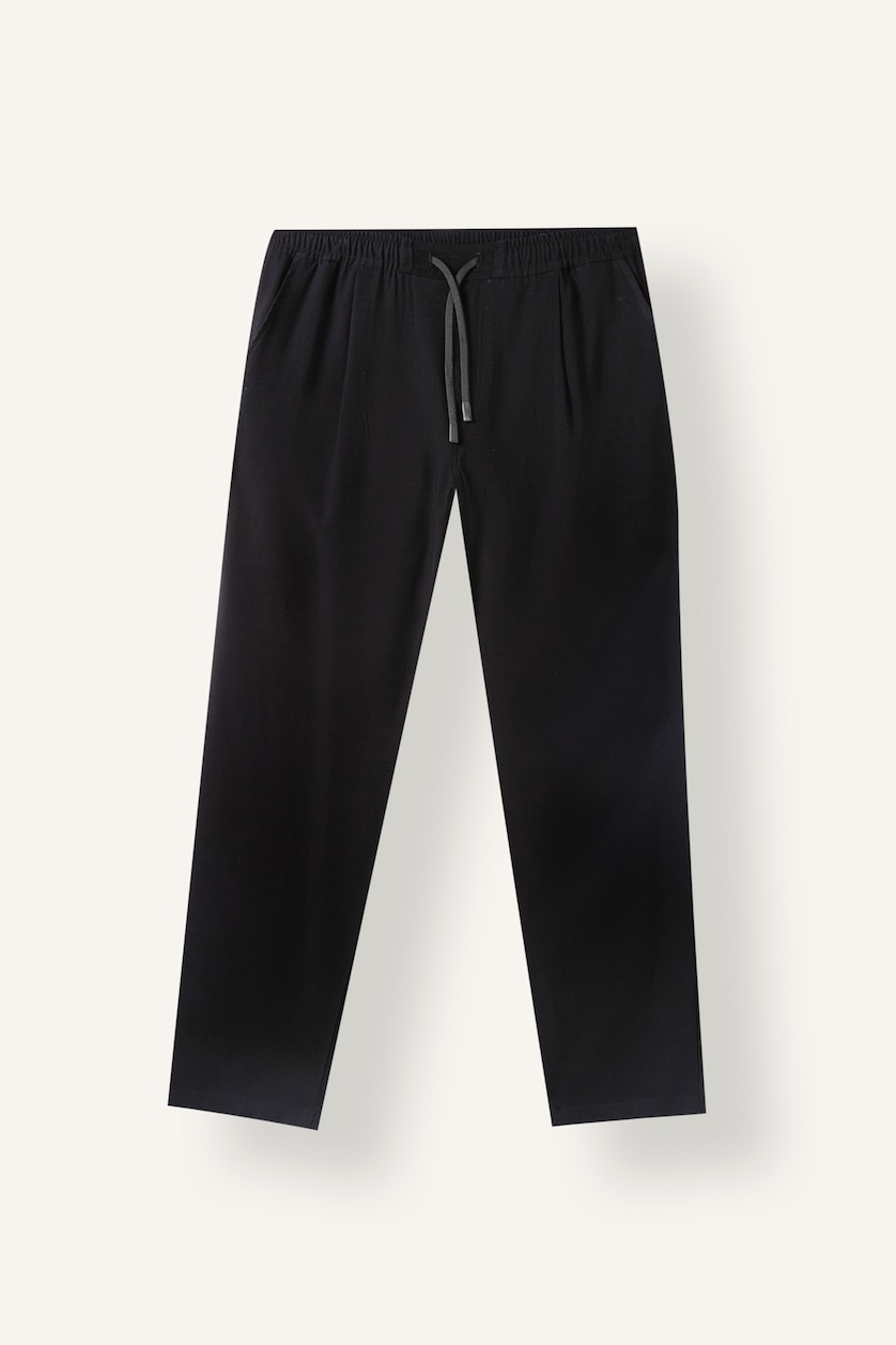 Erkek Siyah Yumuşak Relaxed Fit Pantolon