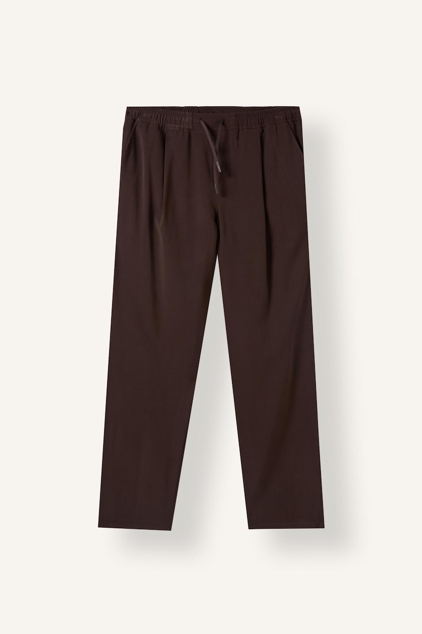 Men Brown Elastic Band Relax Fit Trousers