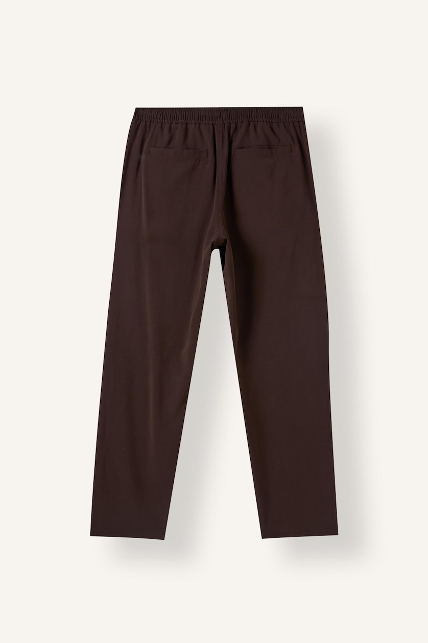 Men Brown Elastic Band Relax Fit Trousers