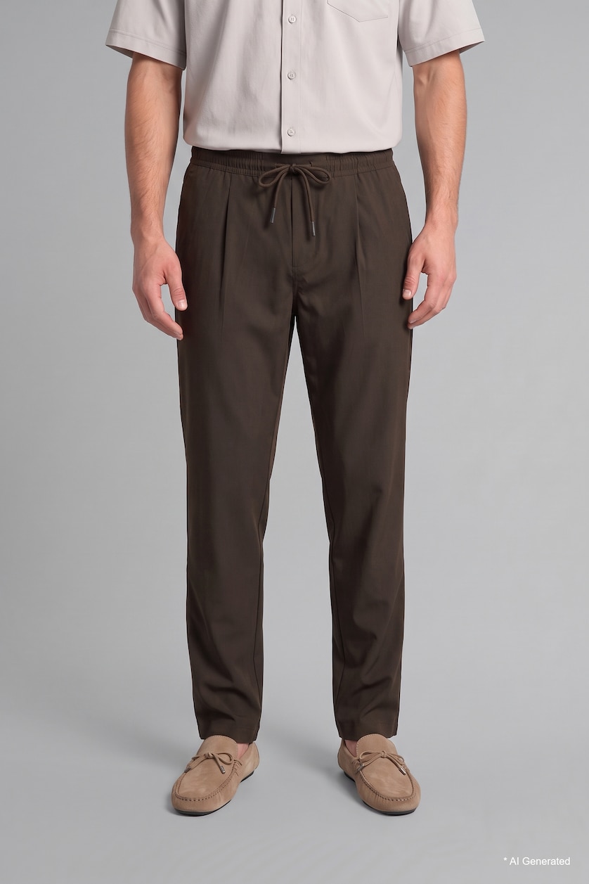 Erkek Kahve Relaxed Fit Pantolon