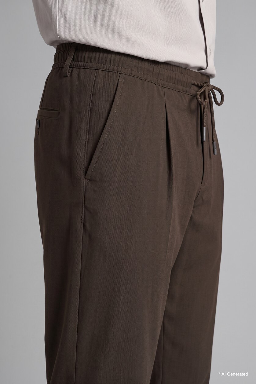 Erkek Kahve Relaxed Fit Pantolon