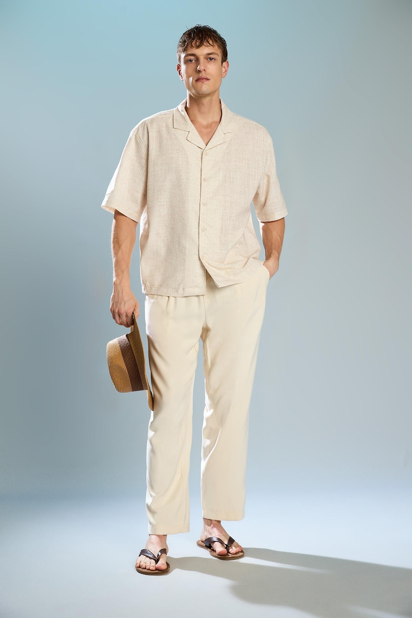 Erkek Taş Yumuşak Relaxed Fit Pantolon