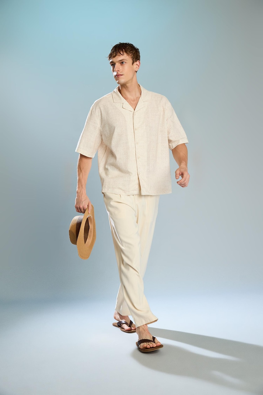 Erkek Taş Yumuşak Relaxed Fit Pantolon