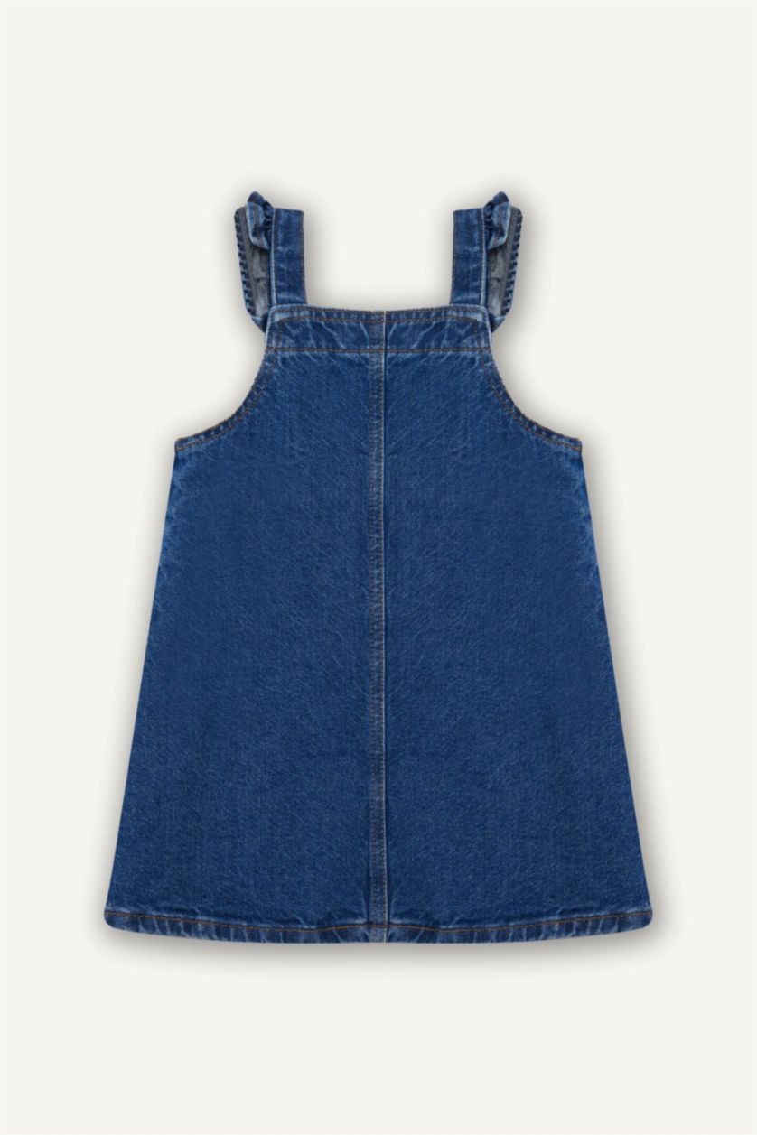BÉBÉ FILLE Bleu Foncé Robe salopette en jean brodée pour bébé fille