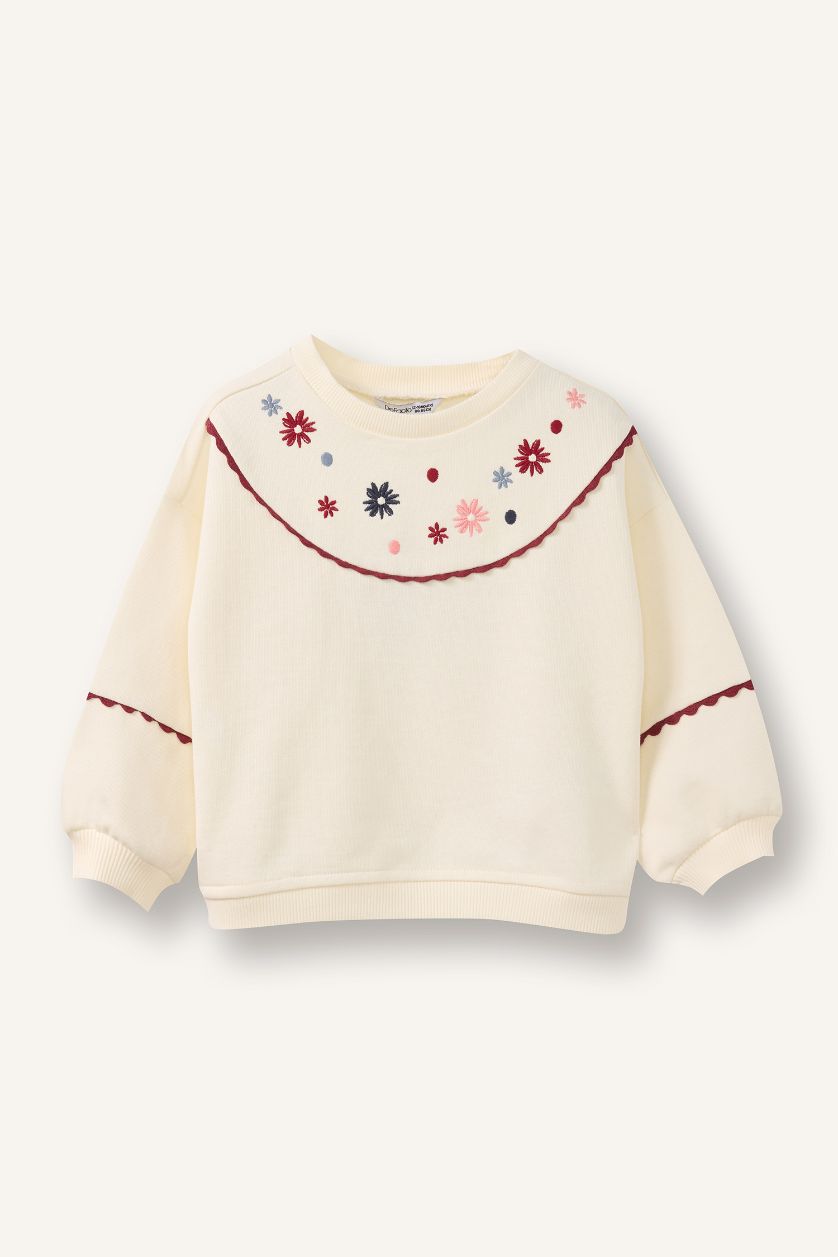 طفلة صغيرة بيج فاتح سويت شيرت بيبي بناتي فلورال اوفر سايز