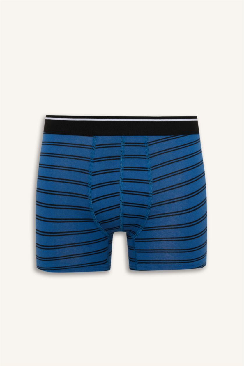 Man Dark Blue Regular Fit Striped 3 Piece Boxers