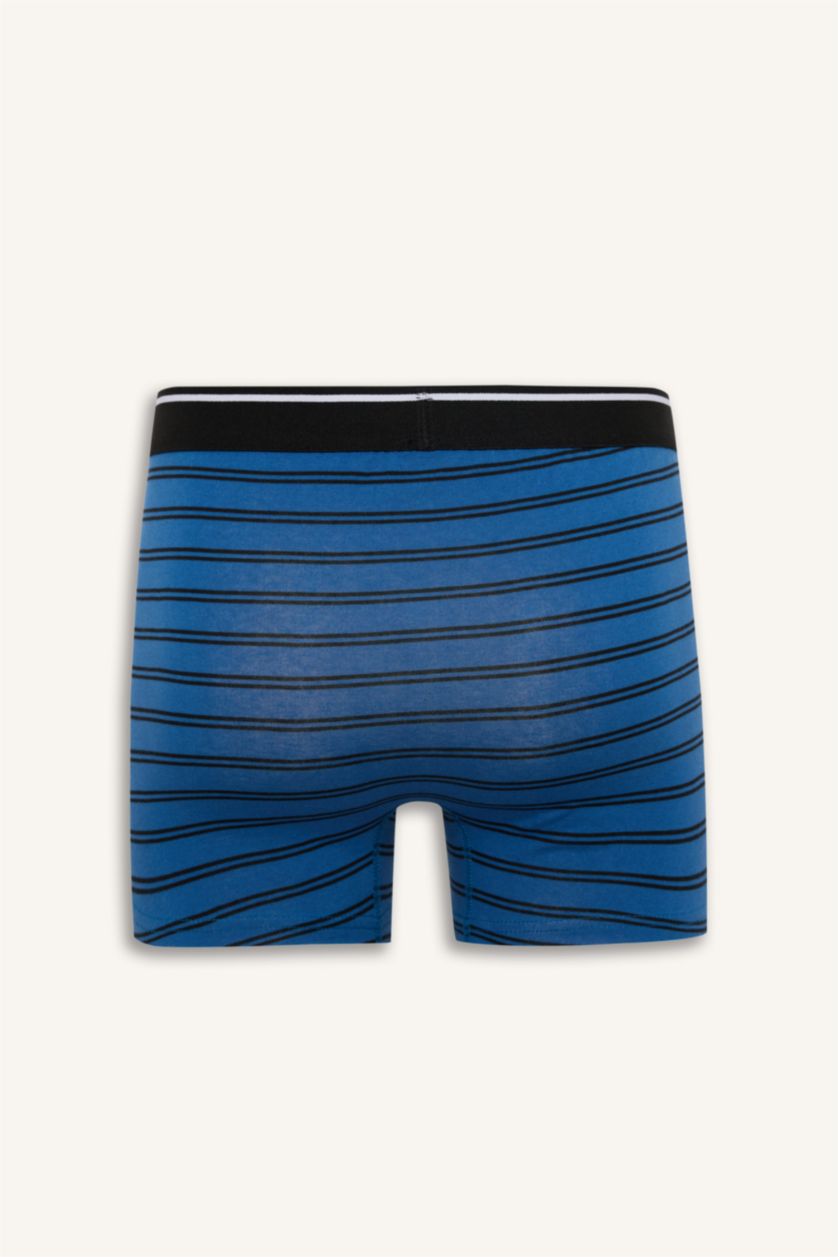 Man Dark Blue Regular Fit Striped 3 Piece Boxers