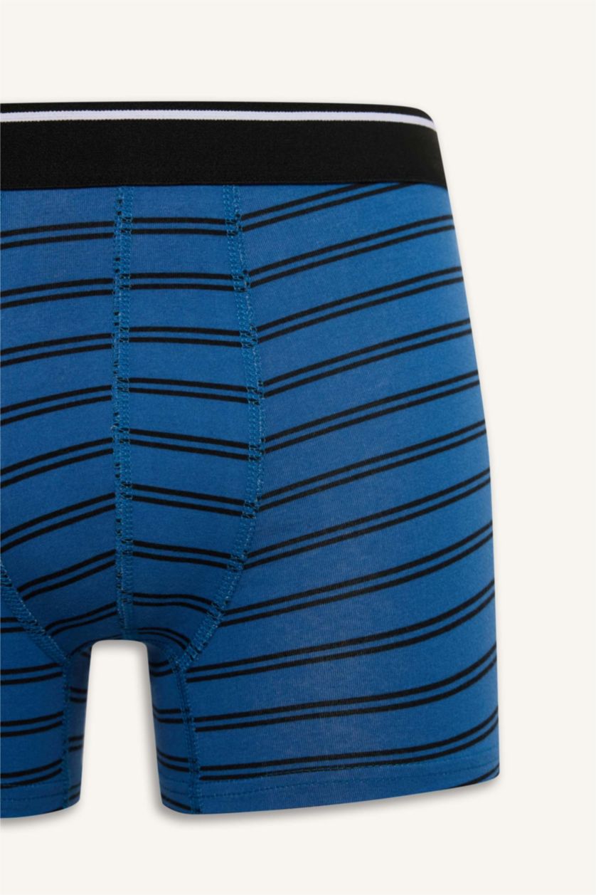Man Dark Blue Regular Fit Striped 3 Piece Boxers
