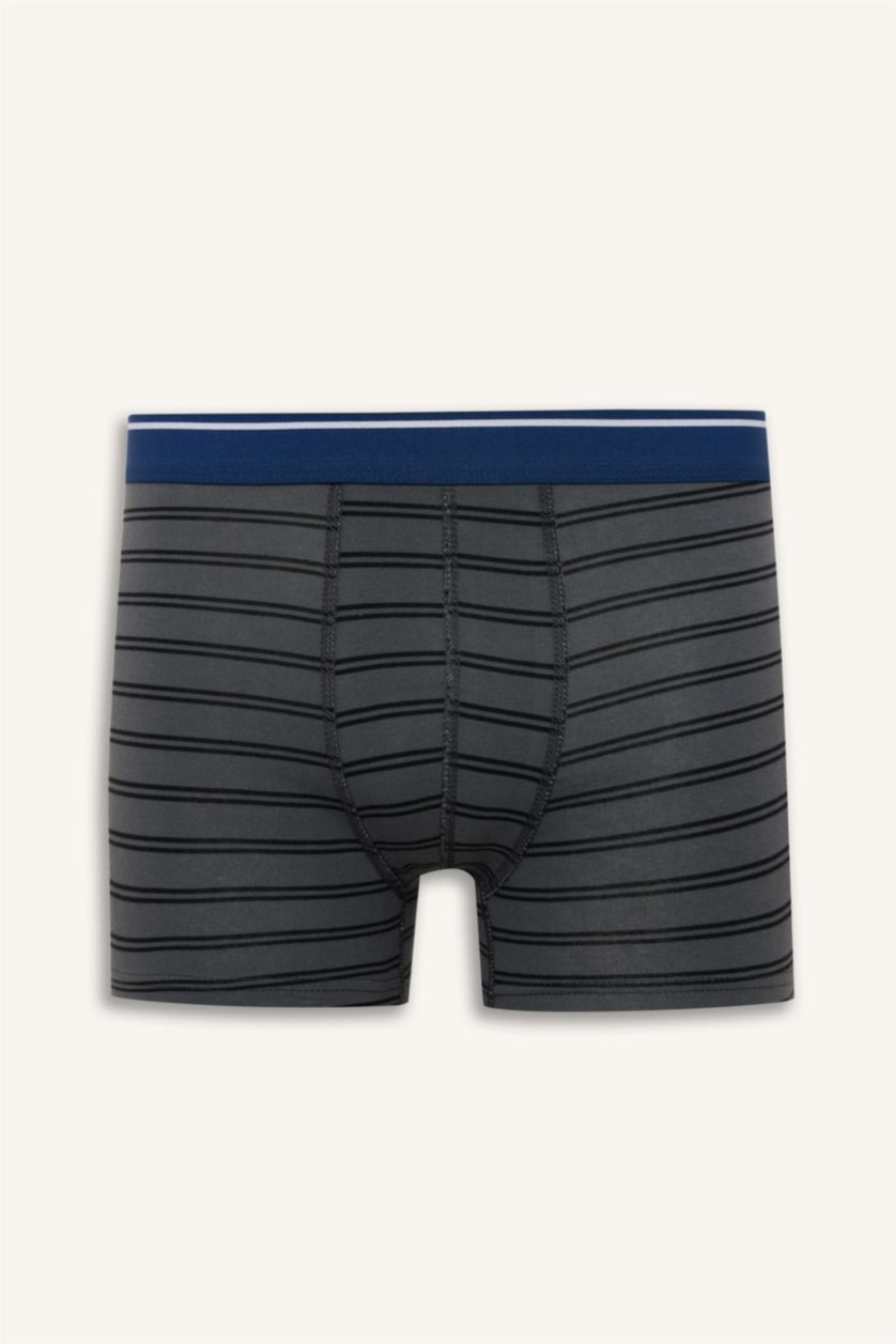 Man Dark Blue Regular Fit Striped 3 Piece Boxers